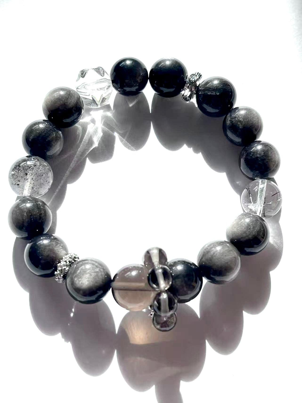 Noctar – Obsidian & Clear Quartz Bracelet