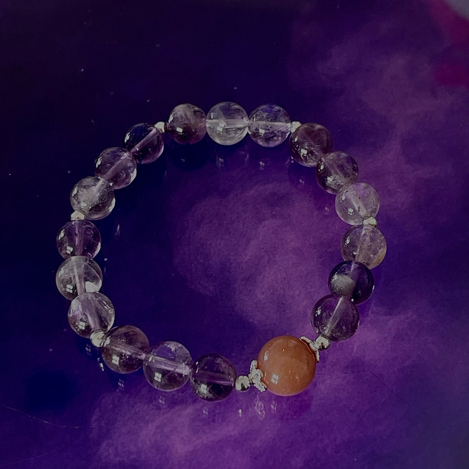 Velora – Amethyst & Cherry Agate Bracelet