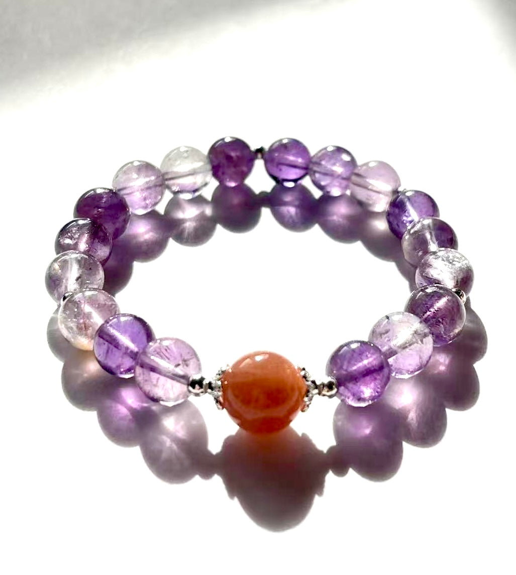 Velora – Amethyst & Cherry Agate Bracelet