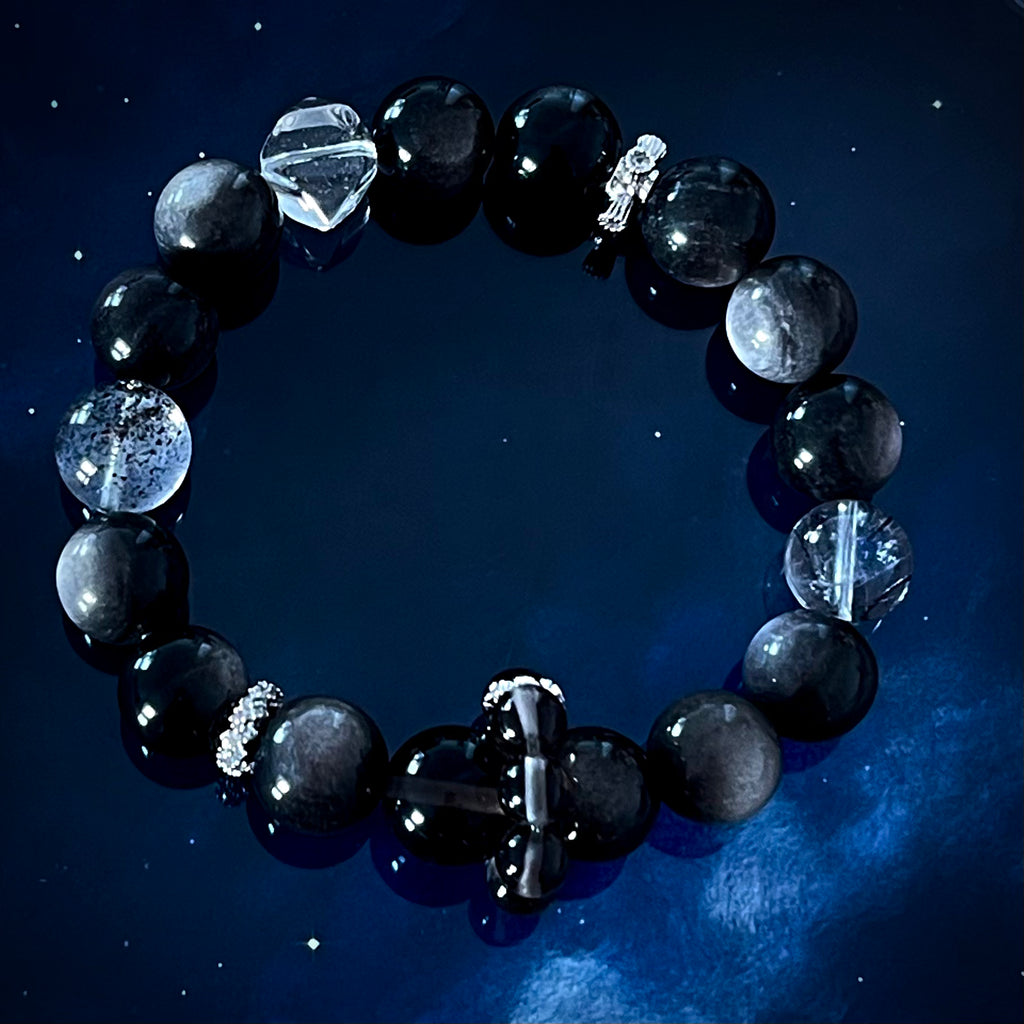 Noctar – Obsidian & Clear Quartz Bracelet